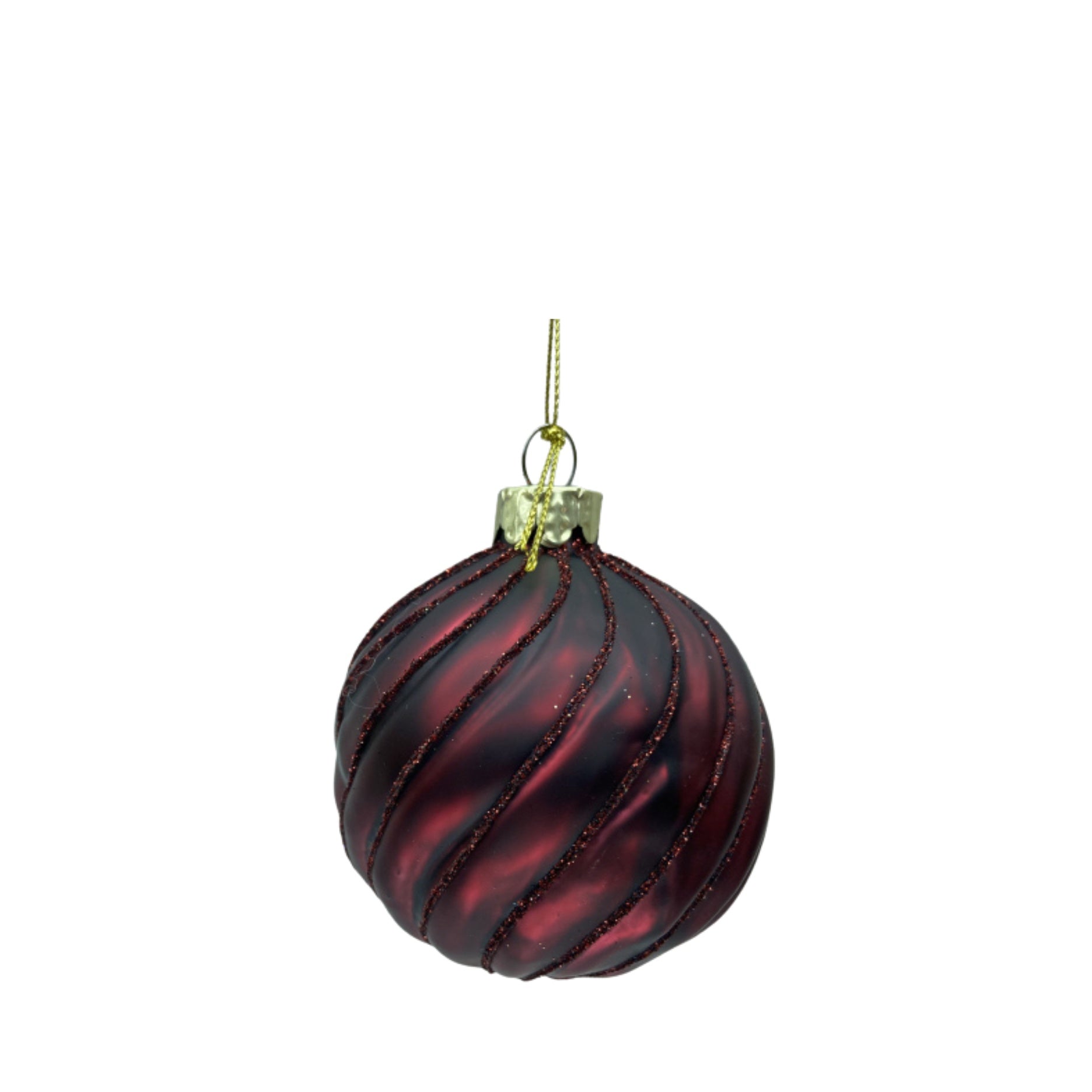 4 Stk. Christbaumkugeln mit Swirls